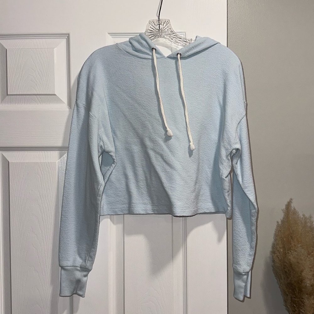 Light blue crop lounge hoodie